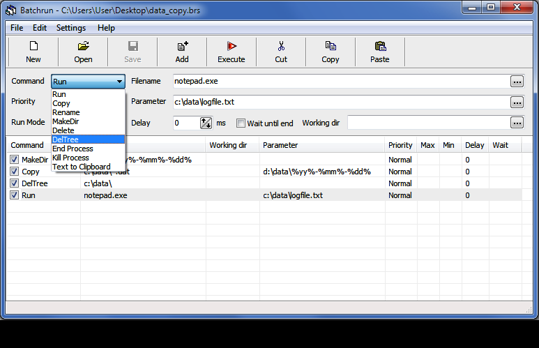 Deltree Batch File Command