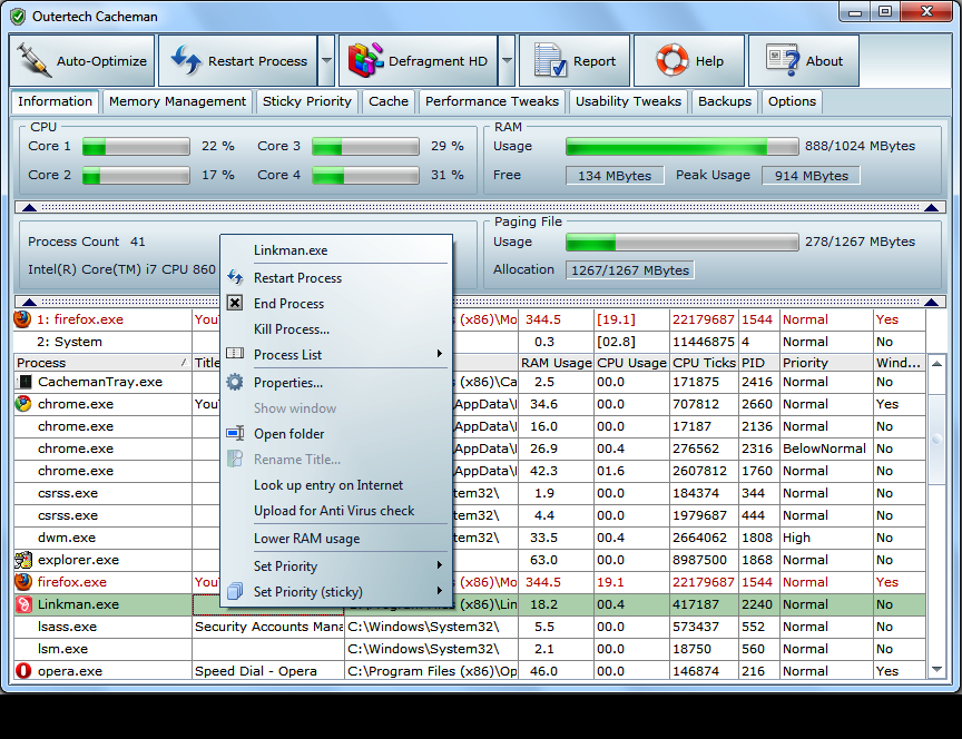 Set Process Priority Windows Vista