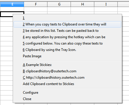 Clipboard History screen shot