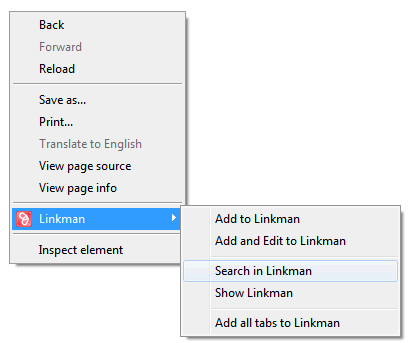 Chrome Right Click Menu