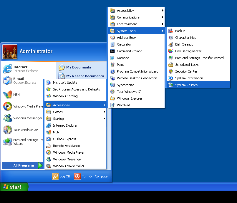 Recover From Computer Failure With Windows XP Restore Point Myupdate